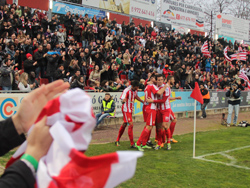 Partido de fútbol entre el Girona y el Lugo (6-0), 16 de febrero de 2014