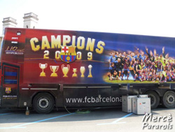 Bus del Barça de las 6 copas 2009